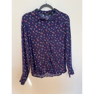 & Other Stories Navy Print Blouse - Size 4